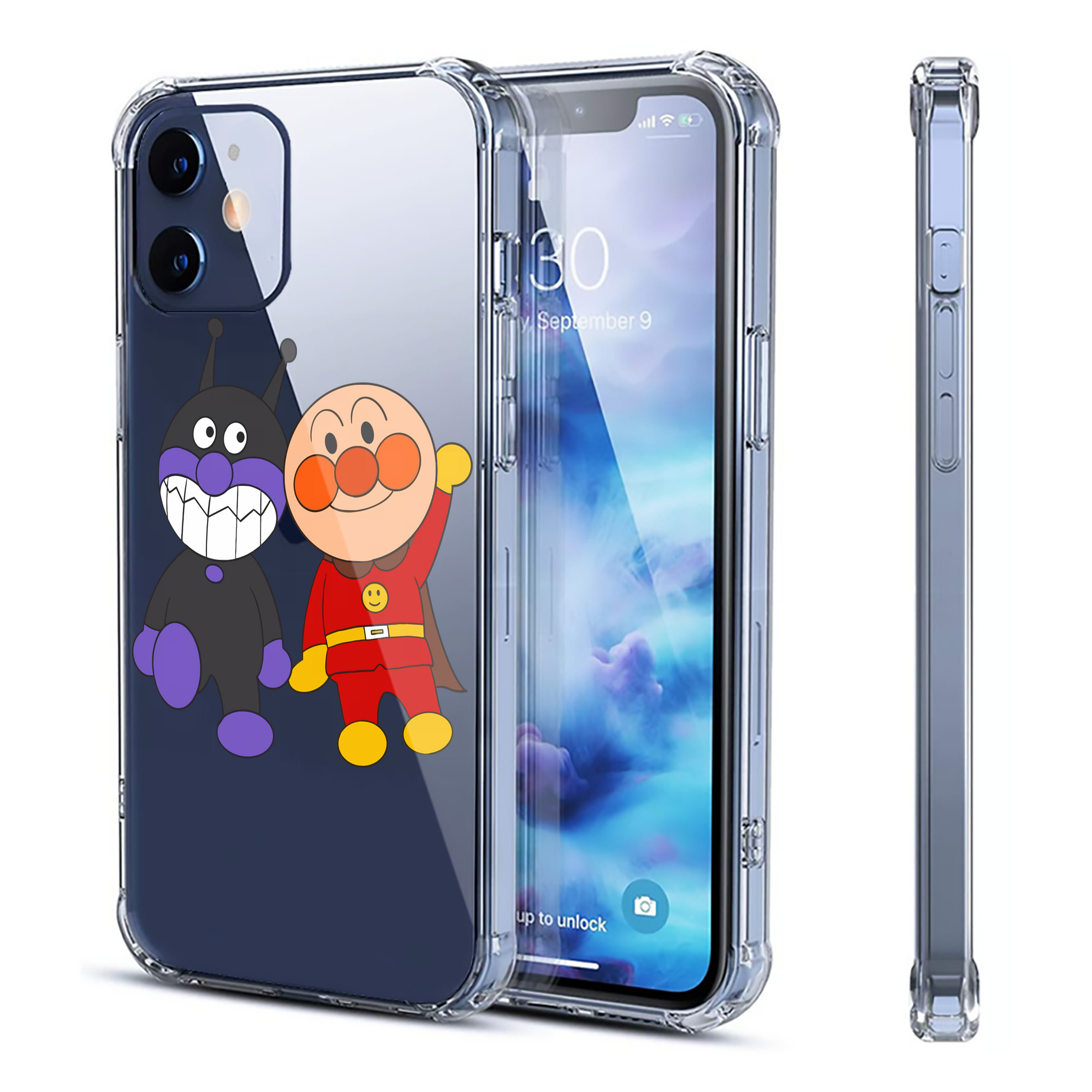 （画像用） アンパンマン Anpanman 【iPhone 12シリーズ対応】透明スマホケース（クリアソフトケース）